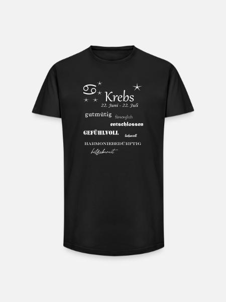Krebs_Sternzeichen - Long Fit Männer T-Shirt - Schwarz