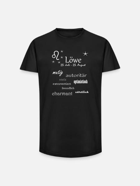 Löwe_Sternzeichen - Long Fit Männer T-Shirt - Schwarz