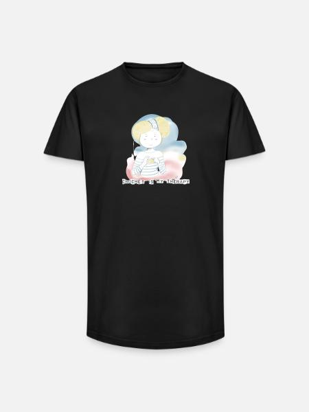 Crochet is my therapy - Long Fit Men's T-Shirt - black