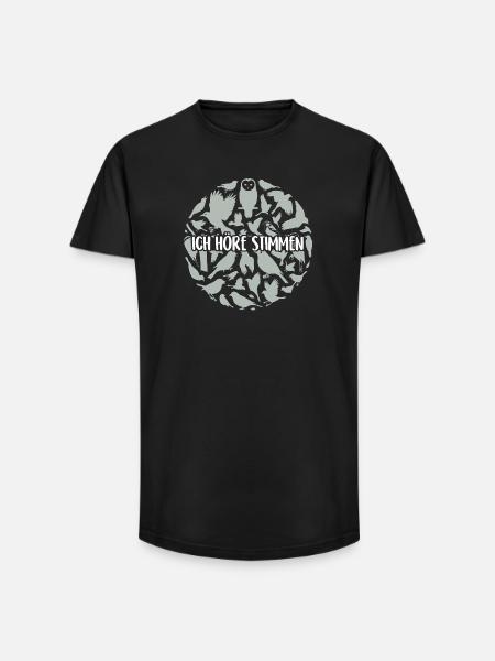 Ich höre Stimmen - Long Fit Männer T-Shirt - Schwarz