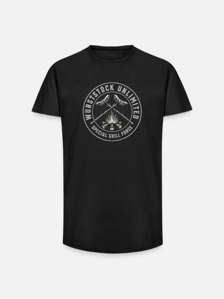 Grill à bâtonnets de saucisse - T-shirt coupe longue homme - noir