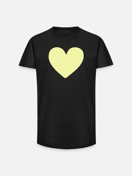Pastellherz Gelb Kleidungsdruck - Long Fit Männer T-Shirt - Schwarz
