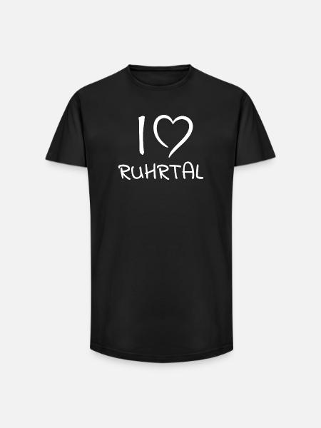 I-Love-Ruhrtal - Long Fit Männer T-Shirt - Schwarz