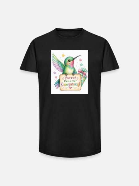 Hurra: Erster Kindergartenstart - Long Fit Männer T-Shirt - Schwarz