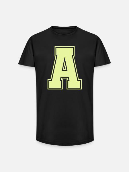 A_Buchstabe- - Long Fit Männer T-Shirt - Schwarz