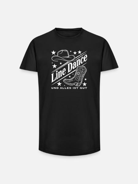 Line Dance Western Boots Design - Long Fit Männer T-Shirt - Schwarz