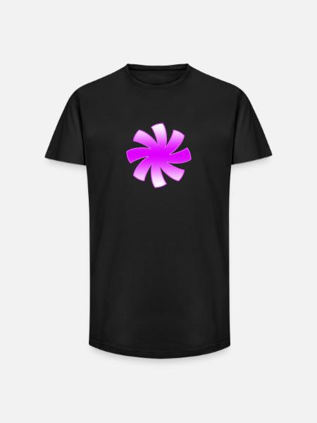Blumen - Long Fit Männer T-Shirt - Schwarz