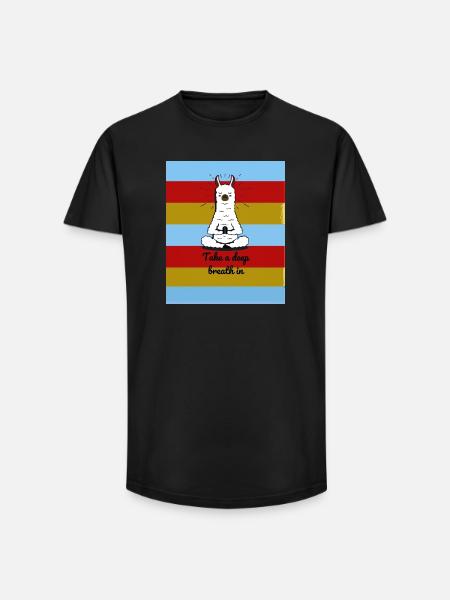 Meditating Lama - Long Fit Männer T-Shirt - Schwarz