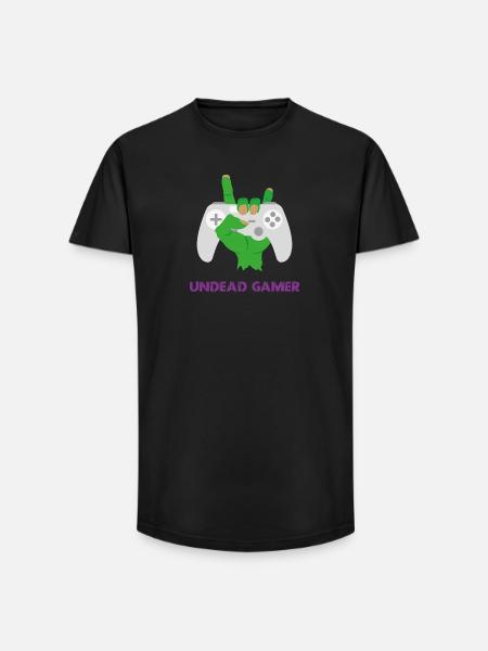 Undead Gamer Zombie Humor - Long Fit Men's T-Shirt - black