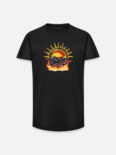 No Limits: Sun and Fire - Long Fit Men's T-Shirt - black