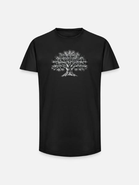 Gothic Tree of Ancient Script - Long Fit Men's T-Shirt - black