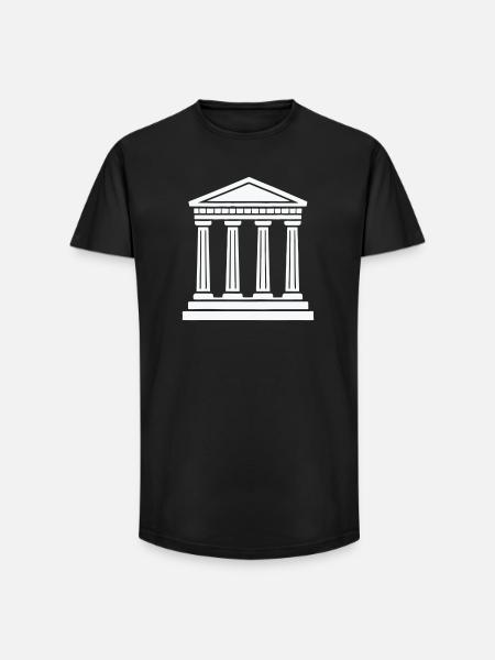 Classic Temple Pillars Silhouette - Long Fit Men's T-Shirt - black