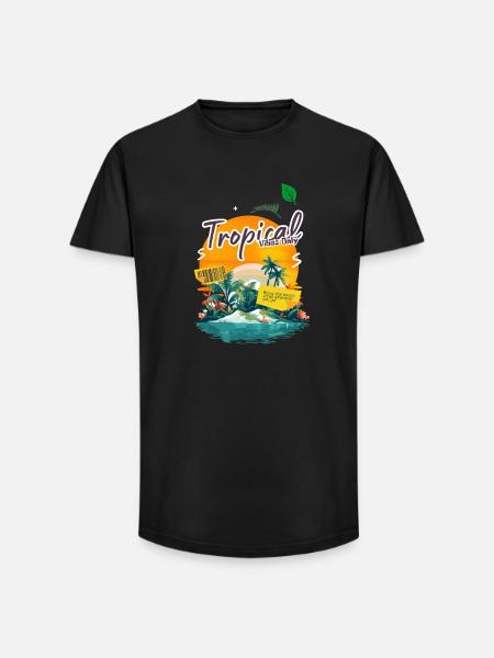 Tropical Island Vibrations - Long Fit Men's T-Shirt - black