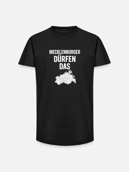 Mecklenburg Dürfen Das - Long Fit Männer T-Shirt - Schwarz