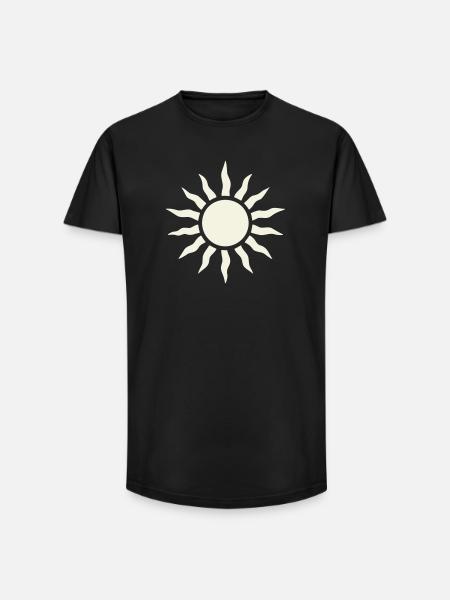 Sun with ray frame - Long Fit Men's T-Shirt - black