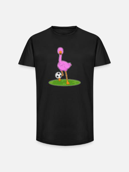 Flamingo Soccer Player Soccer - Long Fit Men's T-Shirt - black