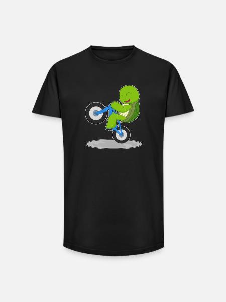 Turtle Bicycle - Long Fit Men's T-Shirt - black