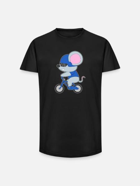 Mouse Bike - Long Fit Men's T-Shirt - black