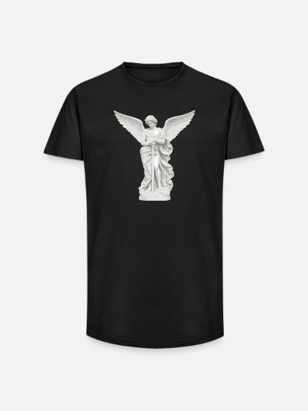 Himmlischer Schutzengel mit Schwert - Long Fit Männer T-Shirt - Schwarz