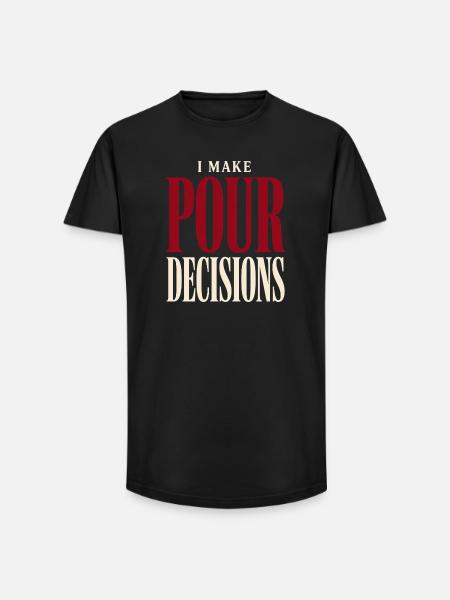 Bad Choices - Funny Wine Shirt - Long Fit Men's T-Shirt - black