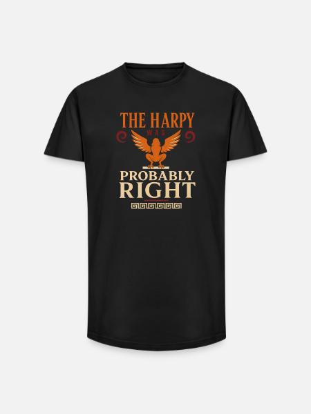 Harpy Greek Mythology Fantasy Monster - Long Fit Men's T-Shirt - black