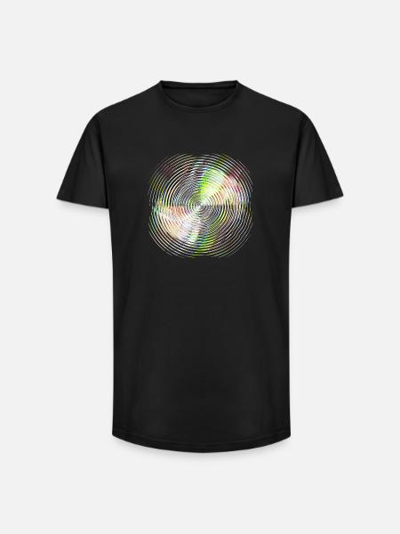 Farbkreis-Spirale - Long Fit Männer T-Shirt - Schwarz