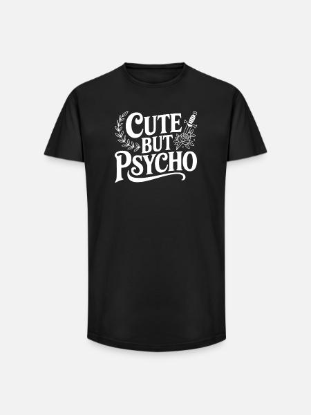 Niedlich, aber psycho - Long Fit Männer T-Shirt - Schwarz