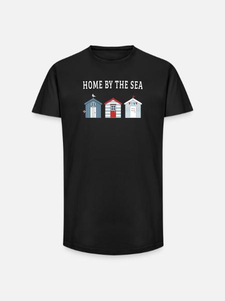 Home by the Sea – Beach Houses - Long Fit Men's T-Shirt - black