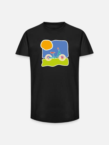 Buntes Kinderrad – Fahrt und Freiheit - Long Fit Männer T-Shirt - Schwarz