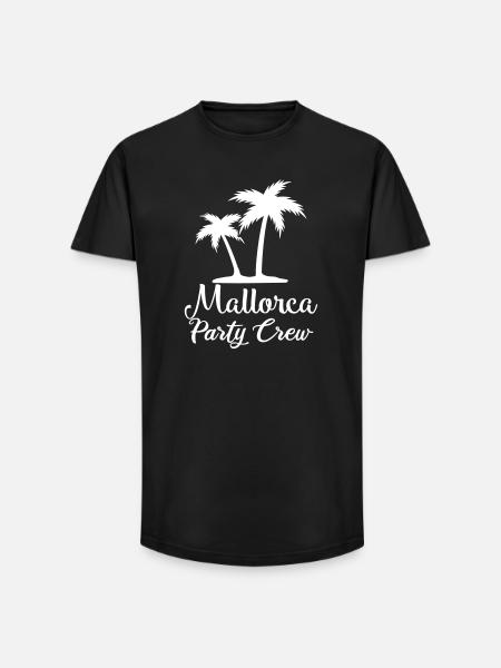 Mallorca Party Crew Palmen - Long Fit Männer T-Shirt - Schwarz
