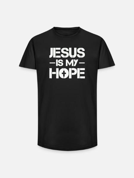 Jesus is my hope - Long Fit Men's T-Shirt - black