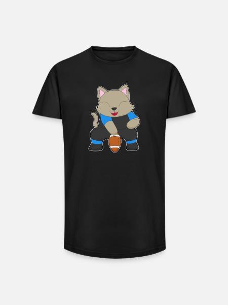 Cat American Football - Long Fit Men's T-Shirt - black
