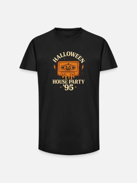 Retro Halloween Tape - Long Fit Men's T-Shirt - black