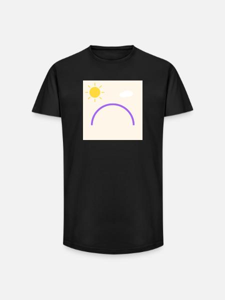 Purple bow in minimal sun - Long Fit Men's T-Shirt - black