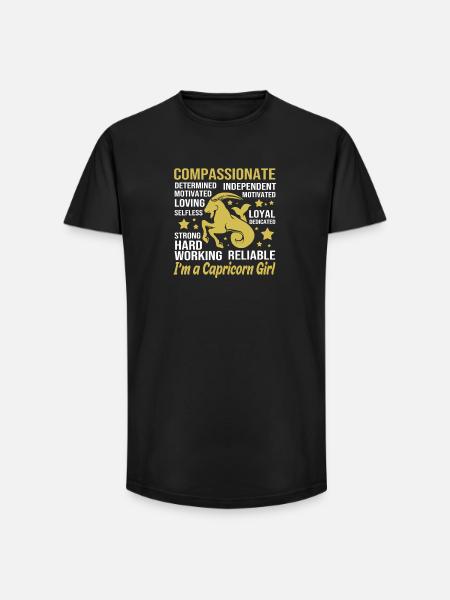 Sternzeichen Steinbock - Long Fit Männer T-Shirt - Schwarz