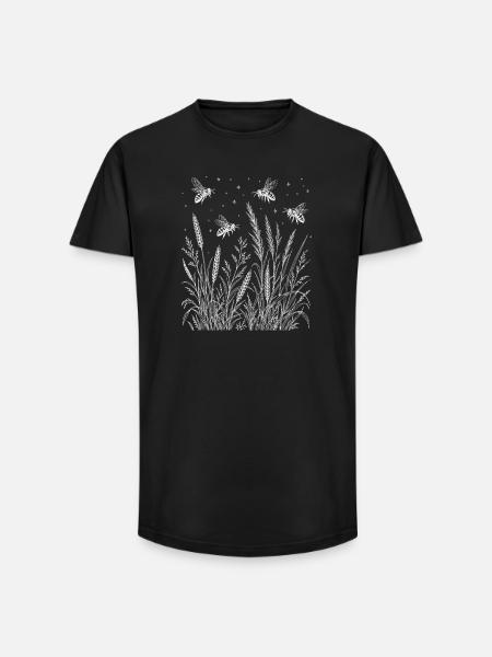 Wildflowers Bees - Long Fit Men's T-Shirt - black