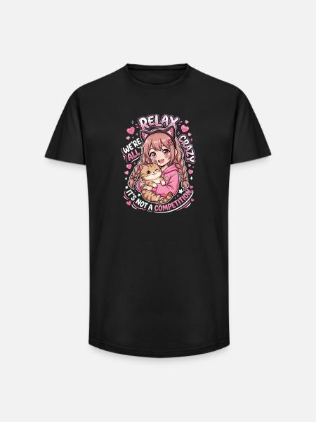Relax We're All Crazy Competition - Long Fit Men's T-Shirt - black