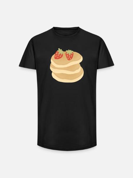 Strawberry Pancake Stack - Long Fit Men's T-Shirt - black