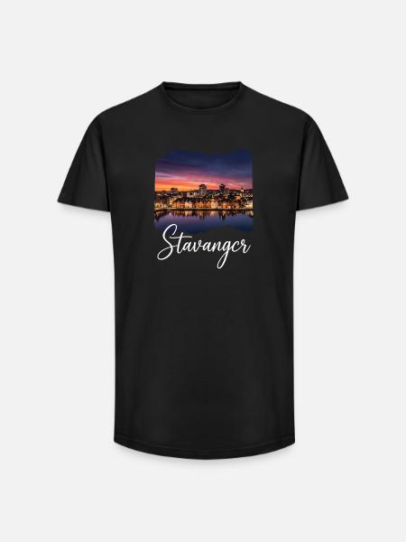 Stavanger Abendstimmung am Fjord - Long Fit Männer T-Shirt - Schwarz