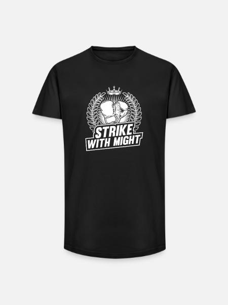 Strike With Might Boxing Gloves - Long Fit Men's T-Shirt - black