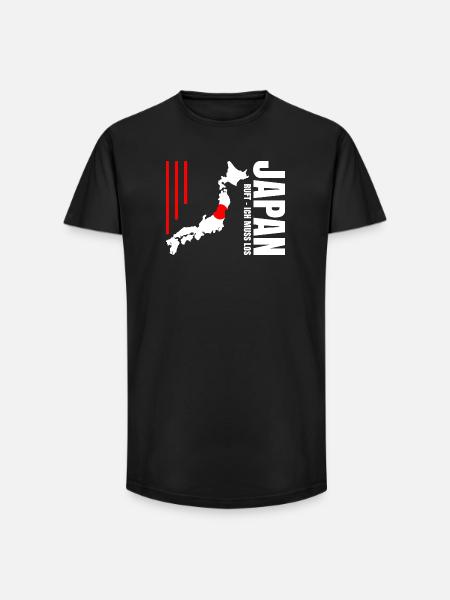 Emigrate to Japan - Long Fit Men's T-Shirt - black