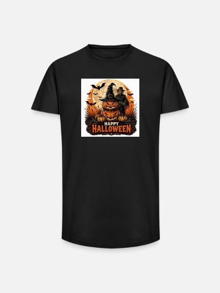 Halloween Night Pumpkins - Long Fit Men's T-Shirt - black