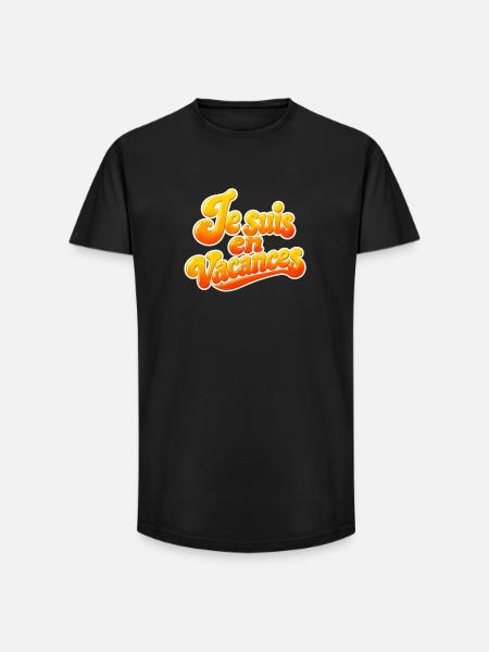Je suis en vacances - T-shirt coupe longue homme - noir