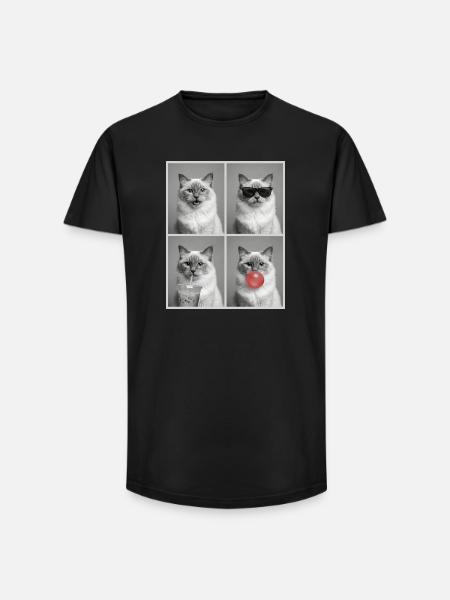 Cats Sacred Birman Cat - Long Fit Men's T-Shirt - black