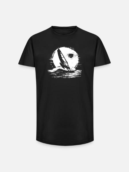 Windsurfing Sketch - Long Fit Men's T-Shirt - black