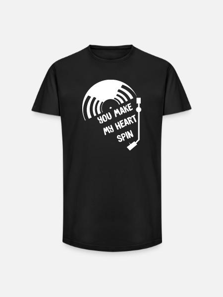 Vinyl - Long Fit Men's T-Shirt - black