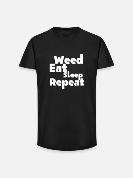 Weed Eat Sleep Repeat Graphic - Long Fit Men's T-Shirt - black