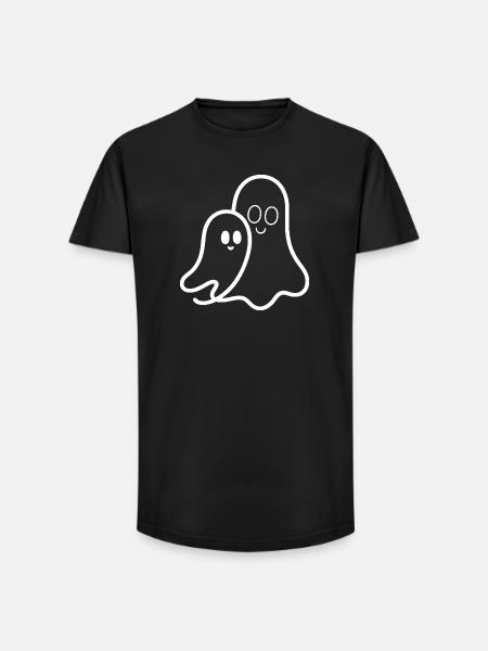Amitié de fantôme câline - T-shirt coupe longue homme - noir