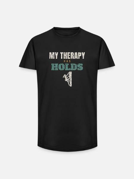 My Therapy Has Holds - Long Fit Men's T-Shirt - black