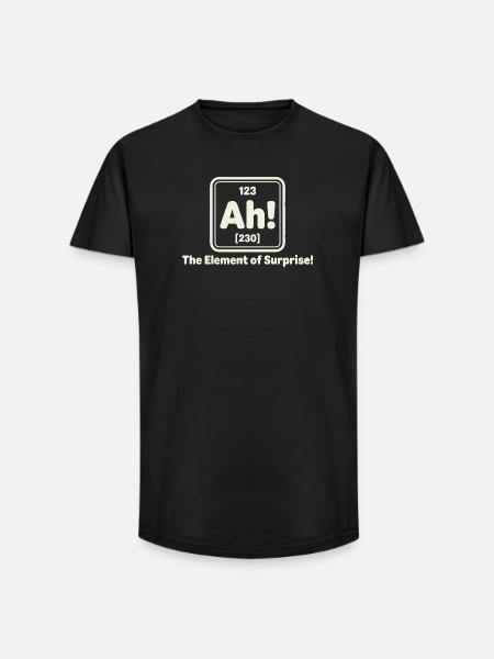 Ah ! Élément de surprise - T-shirt coupe longue homme - noir